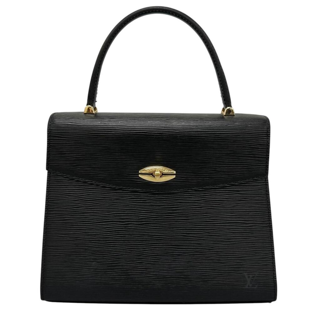 LOUIS VUITTON LV Louis Vuitton Malesherbes M52372 Handbag Epi Leather Black W...